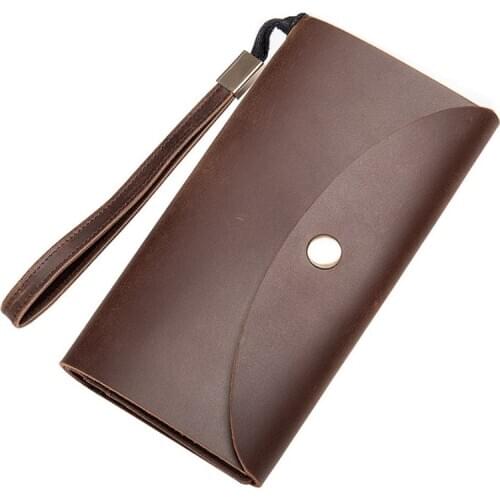 Men long Wallets Large Capacity Cell Phone Pocket Cow Leather Men Clutch Bag Passcard Pocket Male Business Wallet