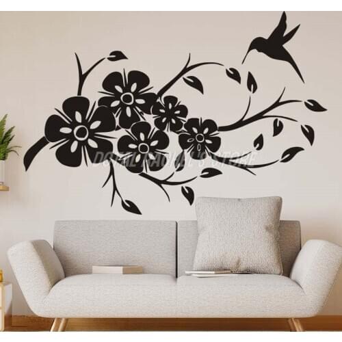 Elegant Flower Sticker Home Decor Vinyl Decal Living Room Bedroom Bedroom Removable Wall Sticker TV Background