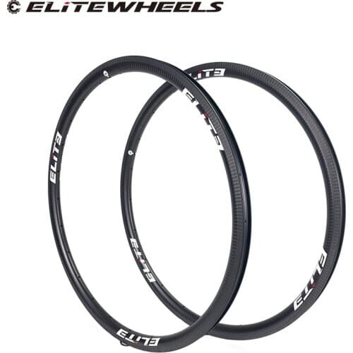 ELITEWHEELS 700c Carbon Fiber Rims Road Bike 30*27mm Rim 3K Twill Brake Surface Clincher Tubular Tubeless For Bicycle Wheel