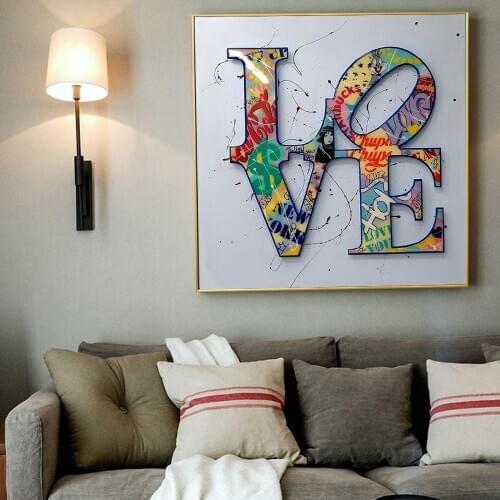 Graffiti Colorful Letter Love Art Canvas Print Painting Abstract Wall Picture Living Room Bedroom Home Decoration Poster