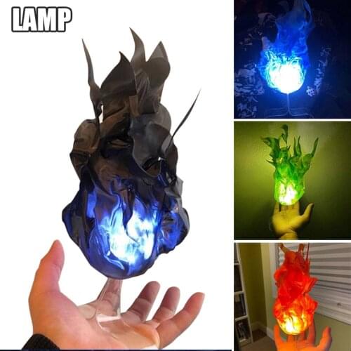 Simulation Floating Fireball Lamp Artificial Fire Flame with Clear Wearable Stand Creative Halloween Party Glowing Lighting