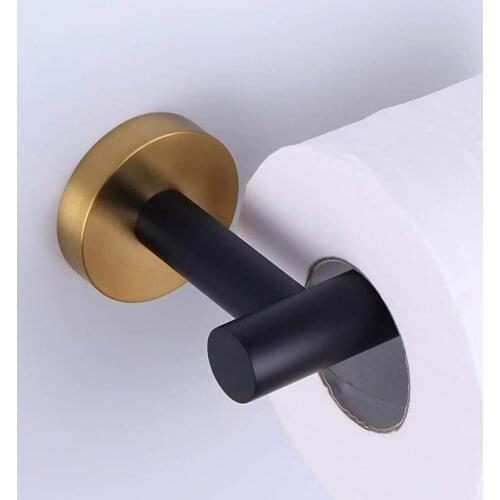 Brushed Gold Toilet Paper Holder SUS 304 3M Self Adhesive Roll Holder Rack