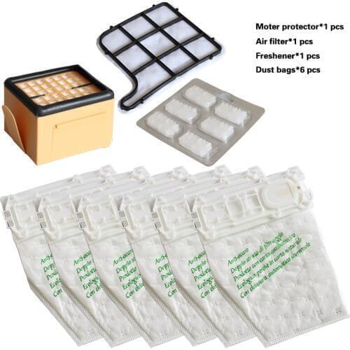 Multi-sets HEPA filter motor protection filter freshener dust Bags for vacuum cleaner Folletto Vorwerk Kobold VK135 VK136 VK369