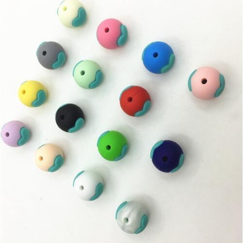 NEW 30pcs/lot Silicone Star Teether Beads Wave Baby Shower Toys Baby chew Montessori Food Grade Silicone Teething Toys DIY bead