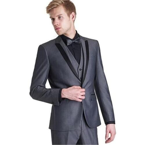 New Classic Men’s Suit Smolking Noivo Terno Slim Fit Easculino Evening Suits For Men Silver Wedding Tuxedos Daily Work Wear Busi
