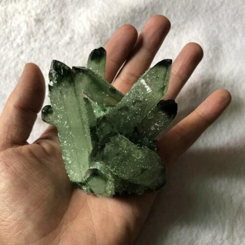 Wholesale 1pcs Green Quartz Cluster, Raw Quartz Druzy Cluster Speciments,Power Cluster Miner Material Speciment 40mm 50mm 60mm