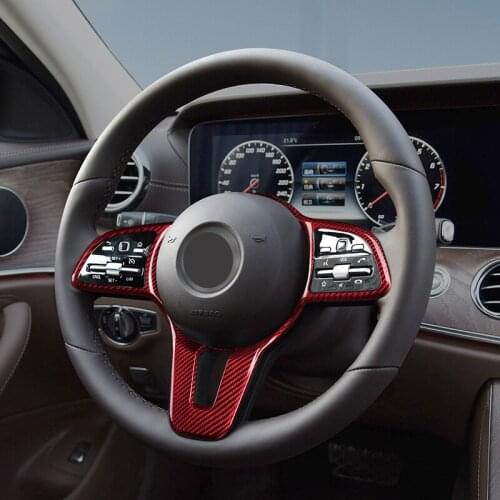 Red Glass fiber Steering wheel trim cover Car interior Auto Parts For BENZ B C CLSC GLC GLE GLS Class Model