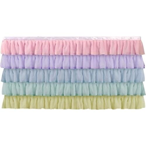 Rainbow Mermaid Chiffon Table Skirt Multilayer Baby Shower Edge Birthday Unicorn Party Home Decoration wedding decoration