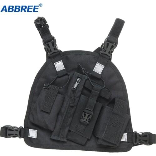 ABBREE Walkie Talkie Chest Pocket Bags Pack, Harness Backpack Holster Walkie Talkie Carry Case for All radios