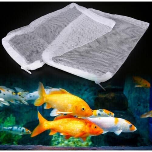 Aquarium Filter Mesh Net Bag Fish Tank Pond Filtration Media Zippered Pouch