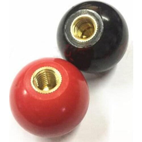 10Pcs Plastic Round Handle Ball Knob M6 Threaded 30mm Dia Mixed Color