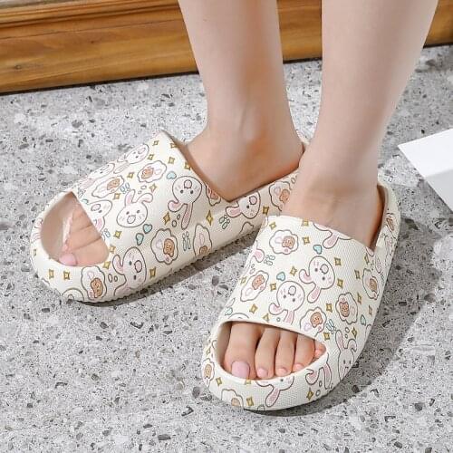 Men Women Summer Slides Breathable Cool Beach Sandals Couples Flip Flops Thick Bottom Female Slippers Lightweight Graffiti Shoes