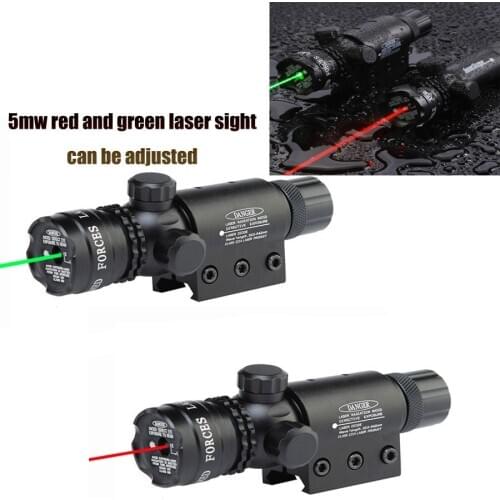 Tactical Outdoor Red-Green Laser Sight Sight, Adjustable Switch Rifle Sight with Rail and Barrel Mounting Kit