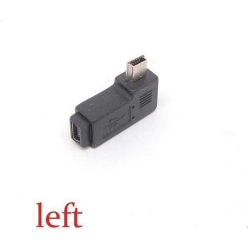 10pcs premium Mini USB Male left-Angle to Mini USB Female Cover adapter