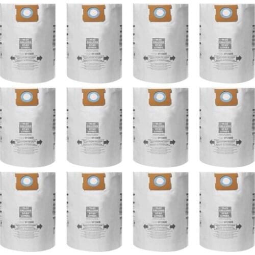 12 Pack Replacement Vacuum Bags for Shop-Vac 15-22 Gallon Vacuums, 90663,90663-00 & Models G,9551600,9552600,9553600