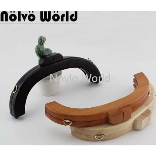2 Pieces 3 colors Available 20cm 8" Girl Purse Bag Wood frames,Natural Wood Purse Screws Frame Bag Handle DIY
