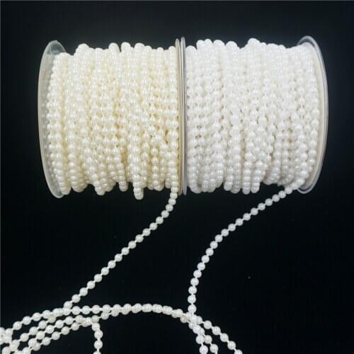 4mm Beads Chain Trim for DIY Wedding Party Decoration Jewelry Findings Craft Accessories