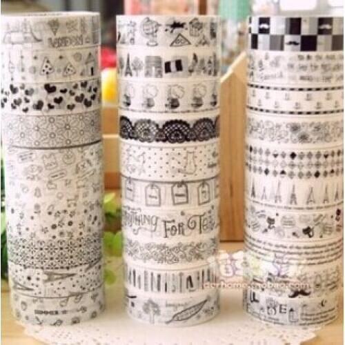 5pcs Multi Patterns 15mmx10m Floral Cartoon Lace PVC Tape for Party Favor Bag Candy Box Wedding Decoration