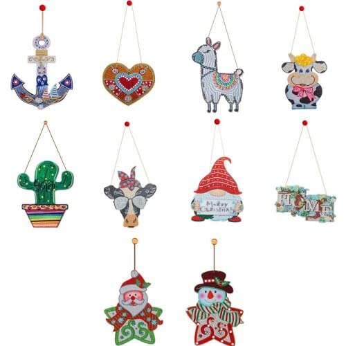 5D DIY Diamond Painting Hanging Pendant Christmas Decoration For Home Rhinestone Painting Door Hanging Ornament DIY Art Craft