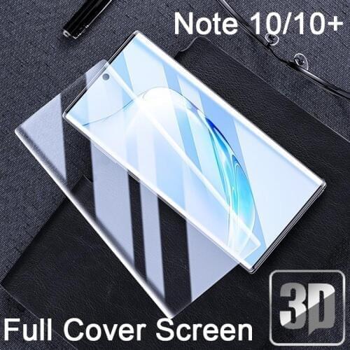 9H 3D Tempered Glass LCD Curved Full screen protector cover For Samsung Galaxy note 10 plus 5G SM-N971 N970 N976 Protective Film