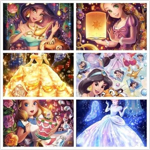 5d Diy Diamond Painting Disney Full Diamond Cartoon Disney Princess Embroidery Cross Stitch 5d Rhinestone Childrens Gift