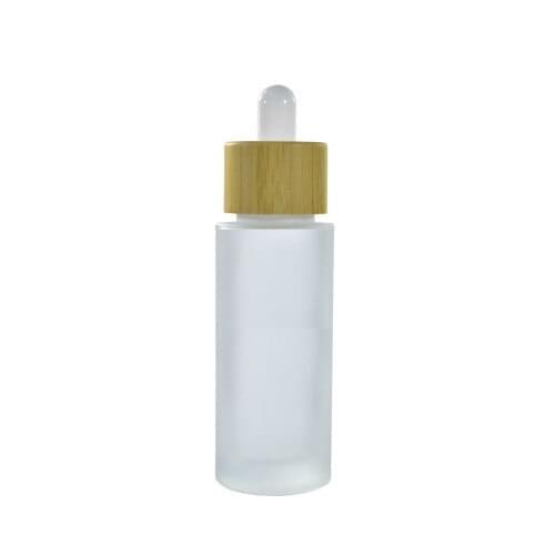 30ml 50ml CBD Oil Bottles Essential Oils Skin Care Essence Jar For With Bamboo Lid Containers Frosted Glass Liquid Bottles