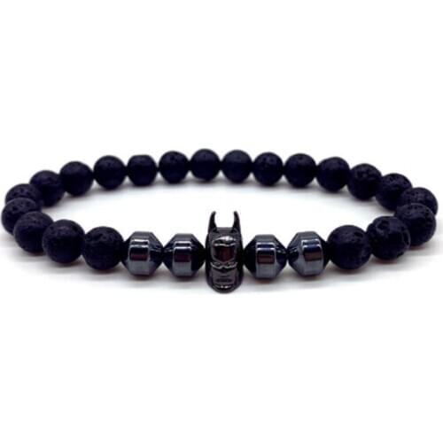 Black 8mm bohemian multicolor Agate beads Chakra Reiki Buddha Yoga Bracelet elastic adjustable Volcanic Stone Bangles jgh56