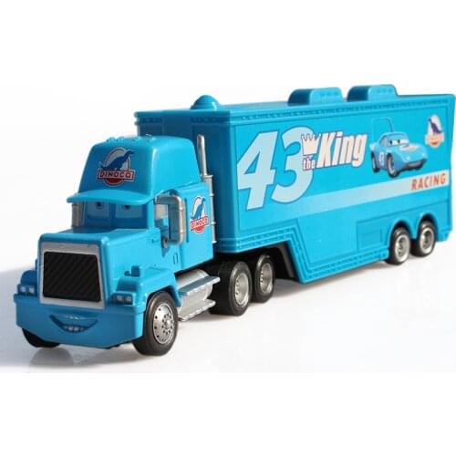 Disney Pixar Cars 100% Original Lightning Mcqueen NO.43 The King Mack Uncle Truck Metal Alloy Model Toys Car For Children Gifts