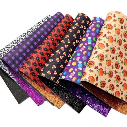 20*33cm Halloween Christmas Double-side Faux Synthetic Leather Fabric For Bows Leather Crafts DIY Handmade Material,1Yc18912