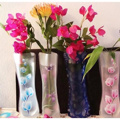 Hot Selling Fashion New Unbreakable Foldable Reusable Plastic Flower Vase For Home Decoration Cheap Wholesale Dropshipping