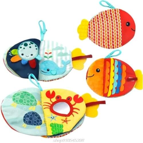 Creative Small Fish Cloth Book Cartoon Sea Animals Baby Early Education Gift for Interactive Babies Stroller A02 21 Dropship