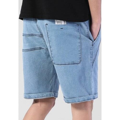 Summer thin Elastic Waist band Denim Shorts Mens Loose Plus Size Big 4XL 5XL 6XL Large Size Shorts Casual Fat Male Jeans Bermuda