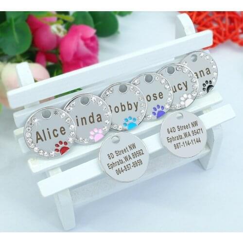 LHUANG 2020 New Personalized Dog Tag Engraved Stainless Steel Name Paw Tag Cat Custom Pet Puppy Cat ID Tag Collar Accessories