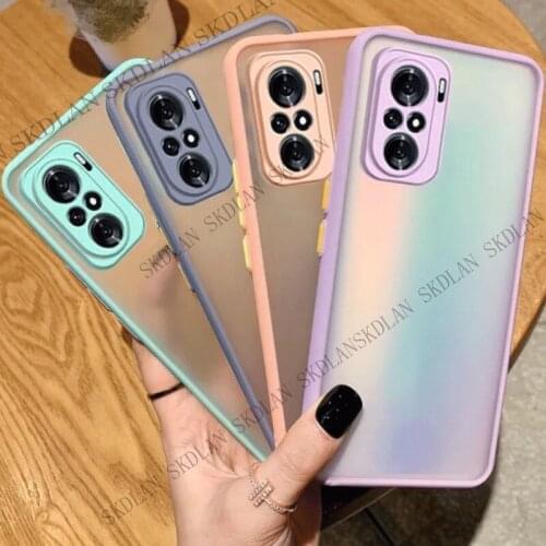 Matte Shockproof Phone Case for Redmi Note 10 Pro max Note 9 Pro Translucent Hard Back Cover for xiaomi POCO F3 X3 Pro 10T shell