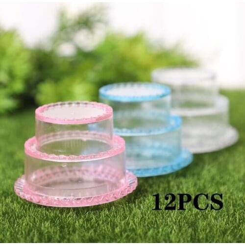 New 12 PCS Transparent PS Food Grade Plastic Candy Box Cake Model Shape Candy Box Candy Storage Empty Box