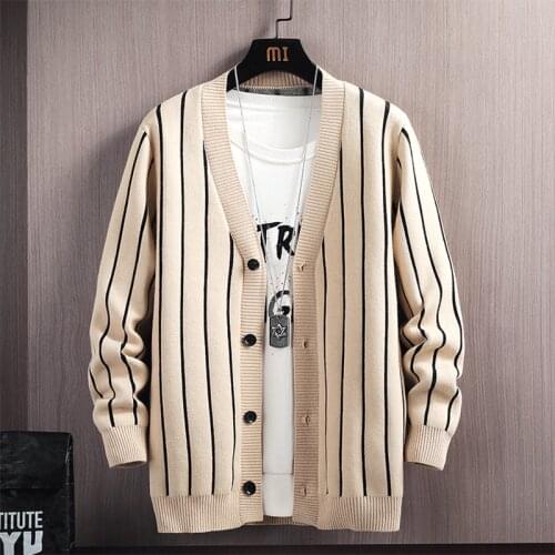 Autumn Cardigan Sweater Mens Korean Trend Slim Business Casual Cardigan Mens Knitwear Jacket Spring And Autumn New O149