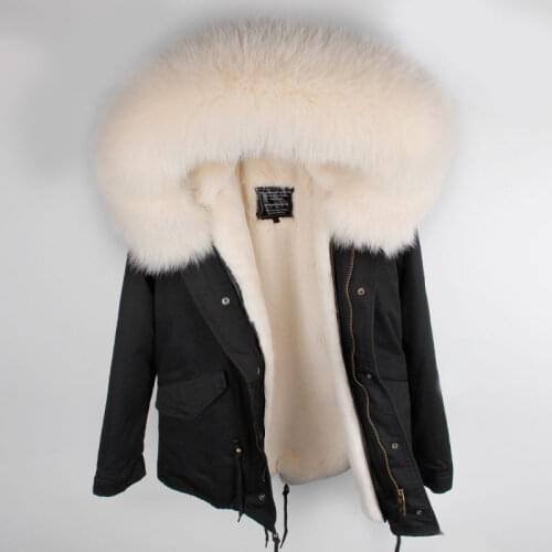 High Quality Real Fur Coats Parka 2018 Women Oversized Natural Fox Fur Hood Overcome Short Slim Thick Cotton Jackets Female