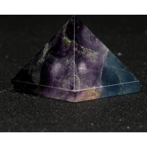 30mm Amethyst Pyramid Natural Chakra Reiki Crystal Carved Feng Shui Stone Crafts Home Office Car Decoration Healing Figurines