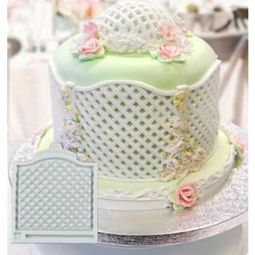 DIY Sugar cake mould dry style mould fence mesh fields and gardens fondant mold ,silicone mold,Cake Decorating Tools FM1152