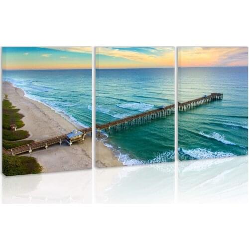 Coastal Seascape Modern Artwork Canvas Painting Prints Pictures Home Decor