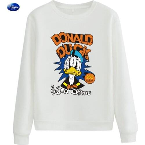Disney Cartoon Angry Donald Duck Funny Vintage Sweatshirt Women Autumn Winter 2021 Long Sleeve Fleece Thick Vrouwen Sweetshirts
