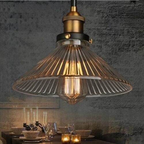 60W Retro Loft Style Edison Pendant light Vintage Industrial Lamp In Glass Lampshade Lamparas Industrial Vintage