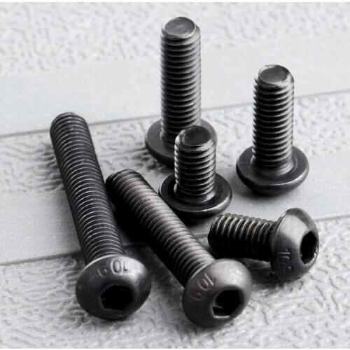 50Pcs M6 Alloy Steel Screws Hex Socket Round Head Cap Black Screw Furniture Fastener Bolt M6 * 16mm/20mm/30mm/40mm