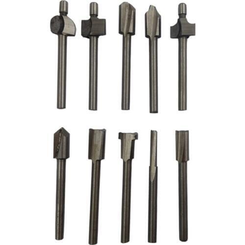 10pcs/set Wood Carving Grinding Rotary Drill Milling Cutter For Wood Edging Machine