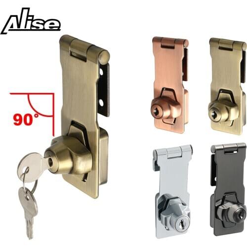 Alise 3/4 inch Clasp Keyed Hasp Plating Self Locking Security Hasp Staple 2 Keys Cabinet Lock Drawer Padlock Door/Shed/Gate