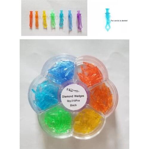 1~20Box Diamond Dental Wedges Diastema Adaptive Wedge Composite Restoration Matix Matrices Soft Dispenser (1 Box: 30X7=210PCS)