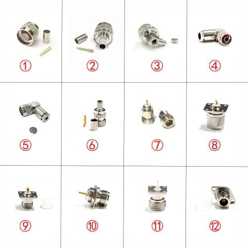 1PC N type Male Female RF Coax Connector Straight Right Angle for RG58 RG213 Cable Brass Weld Terminal NEW Wholesale