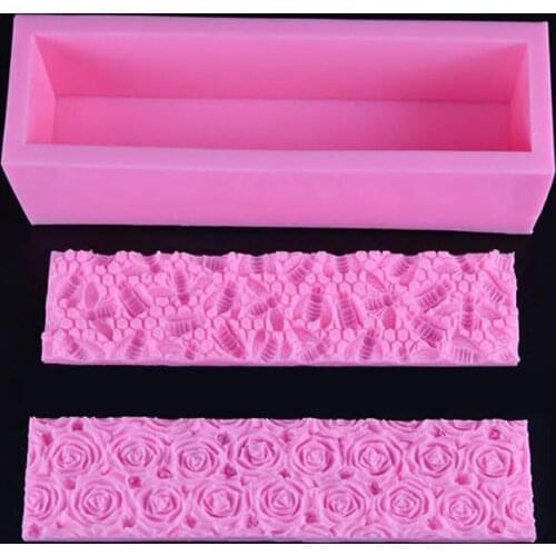 1Pc Flower Toast Soap Mold Molds Handmade Soap Mold Moulds Fondant Cake Direction Silica Gel Aroma Stone Bee Design Silicone