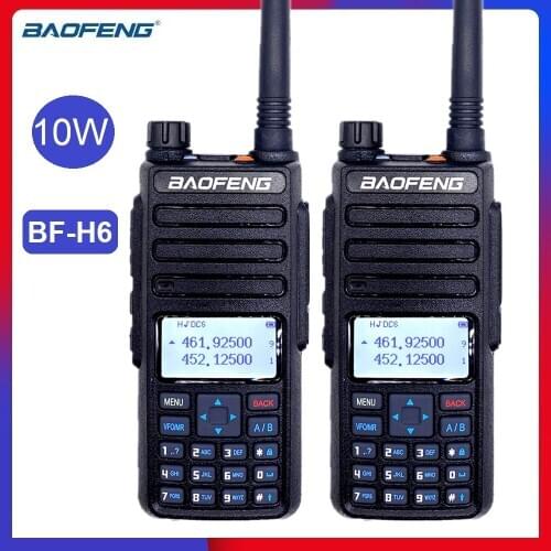 2PCS Baofeng BF-H6 Real 10W Portable CB Radio Transceiver VHF UHF Walkie Talkie Two Way Ham Radio Hunting Update UV-10R 2021 New