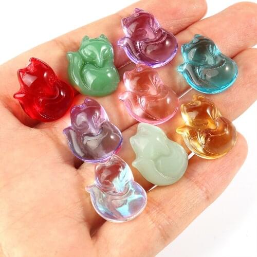 20/40/60pcs AB Color fox Lampwork Czech Crystal Beads Needlework For Jewelry Making DIY Charms Bracelet Pendant Hairpin Supplies